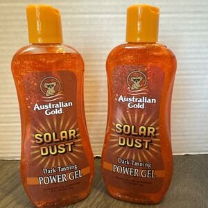 Australian Gold Solar Dust Tanning Gel – 2-Pack (8 oz) Golden Shimmer Non-Greasy